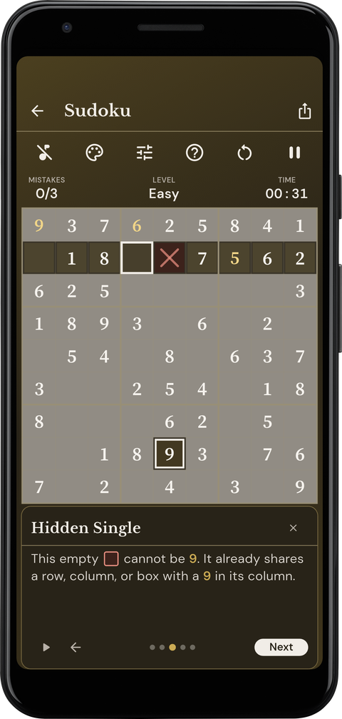 Smart Hint technique panel